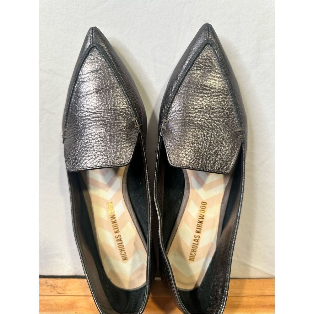Nicholas Kirkwood Silver Leather Loafers - Size 36.5 (6.5)